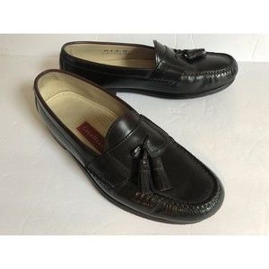 Men's Cole Haan Loafers Leather Tassel Brown Burgundy Slip On Shoes 9.5D